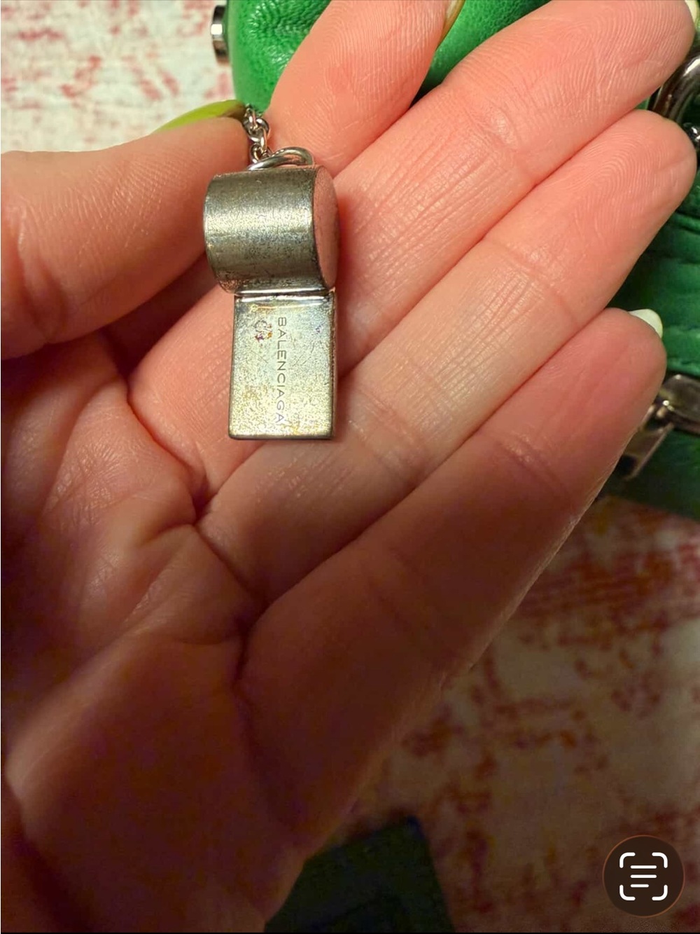 💯Auth! *RARE* VINTAGE! BALENCIAGA CITY WHISTLE BAG Green Leather Silver Hardware - Picture 15 of 16